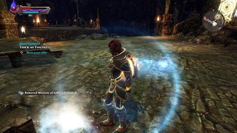 Gdy przeciwnik padnie na ziemie, podłuż mu księgę i zeskocz ze skały po lewej - Apotyre (5) | Zadania poboczne w Kingdoms of Amalur Reckoning - Kingdoms of Amalur: Reckoning - poradnik do gry
