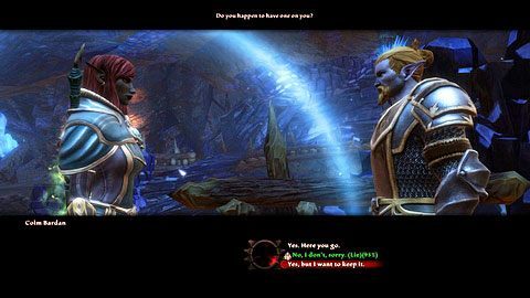 Możesz mu wręczyć własny eliksir, przygotować lekarstwo na pobliskim stole alchemicznym lub odszukać torbę uzdrowiciela - High Fulgen (1) | Zadania poboczne w Kingdoms of Amalur Reckoning - Kingdoms of Amalur: Reckoning - poradnik do gry