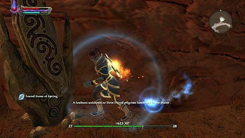 Głaz stoi na drodze łączącej The Hollowlands oraz Menetyre - Spring | Kamienie Lorestone w Kingdoms of Amalur Reckoning, Krainy Detyre, Klurikon oraz Alabastra - Kingdoms of Amalur: Reckoning - poradnik do gry