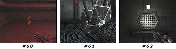 Zauważ naruszoną kratę z boku [#62] - strzel w nią, aby odkryć tunel - Misja 04: Artus Detention Area | Star Wars Jedi Knight II Jedi Outcast - Star Wars Jedi Knight II: Jedi Outcast - poradnik do gry