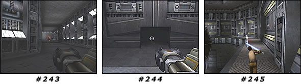 Wjedź windą na górę i biegnij chodnikiem przed siebie, eliminując kolejnych żołnierzy [#245] - Misja 19: Doom Detention | Star Wars Jedi Knight II Jedi Outcast - Star Wars Jedi Knight II: Jedi Outcast - poradnik do gry
