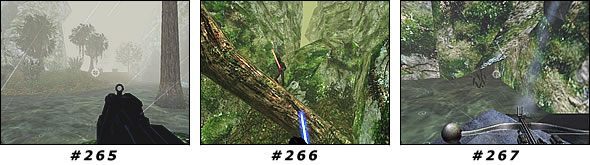 Musisz odnaleźć zwężone przejście skalne, które to zaprowadzi Cię do zniszczonego lądownika oraz kilku przeciwników - Misja 21: Yavin Swamp | Star Wars Jedi Knight II Jedi Outcast - Star Wars Jedi Knight II: Jedi Outcast - poradnik do gry