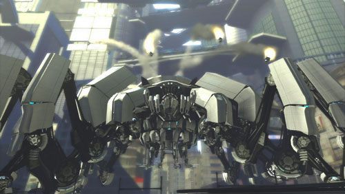 Gdy wyjdziemy na otwarty teren zaskoczy nas kolejny rodzaj ogromnego robota zwany Spider - Rozdział 2 Yearn For Refuge (2) | Opis przejścia Binary Domain - Binary Domain - poradnik do gry