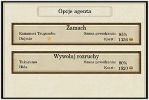 - zamach ma na celu zabicie postaci dowódcy - Agenci | Mechanizmy rozgrywki | SHOGUN 2 - Zmierzch Samurajów - Total War: SHOGUN 2 - Zmierzch Samurajów - poradnik do gry