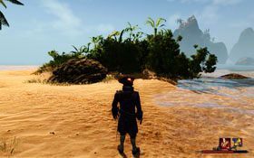 Port [#1] - tak naprawdę nie jest to port w klasycznym rozumieniu tego słowa, a ledwie skała z kilkoma kępkami trawy i krzaków - Wyspa Złodziei | Kluczowe lokacje | Risen 2 Mroczne Wody - Risen 2: Mroczne wody - poradnik do gry