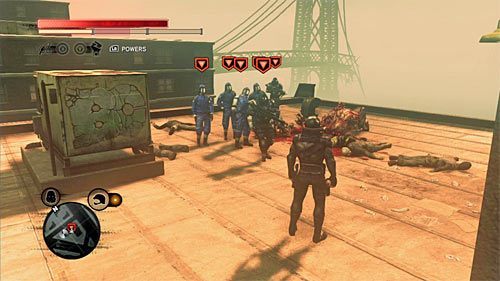Oddział możesz odnaleźć na dachu budynku - Czerwona strefa (Red Zone) (2) | Sekrety w Prototype 2 - Prototype 2 - poradnik do gry