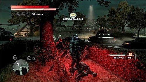 Ciało możesz odnaleźć w krzakach, niedaleko ulicy - Zielona strefa (Green Zone) (1) | Sekrety w Prototype 2 - Prototype 2 - poradnik do gry