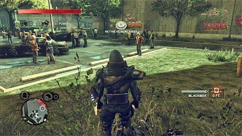 Ciało możesz odnaleźć na ziemi, niedaleko parkingu - Żółta strefa (Yellow Zone) | Sekrety w Prototype 2 - Prototype 2 - poradnik do gry