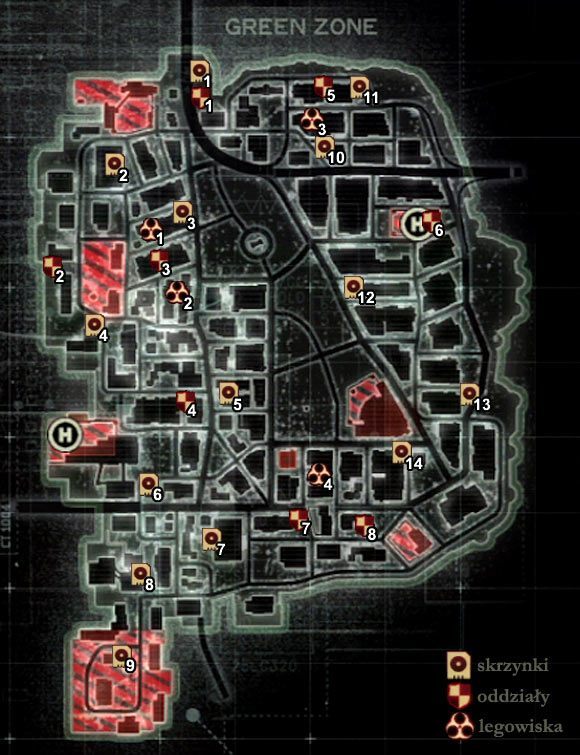MAPA CZERWONEJ STREFY (RED ZONE) - Mapy Nowego Jorku | Sekrety w Prototype 2 - Prototype 2 - poradnik do gry