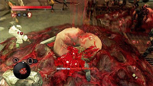 Pilnuj się w tych sytuacjach, w których wymagane jest niszczenie swego rodzaju zarodników (powyższy screen) - Informacje wstępne | Sekrety w Prototype 2 - Prototype 2 - poradnik do gry