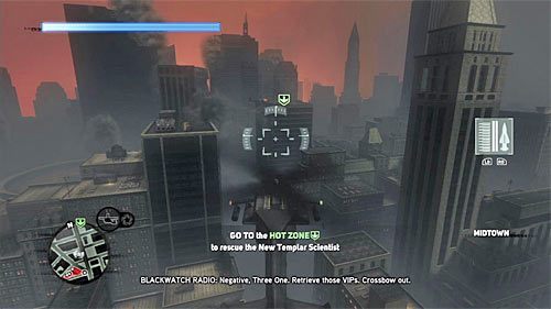 Wznieś się na bezpieczną wysokość (prawy trigger) i wyrusz w stronę punktu docelowego znajdującego się w lokacji [574, 295] - 12 - Operation - Clockwork (1) | Misje Blacknet w Prototype 2 - Prototype 2 - poradnik do gry