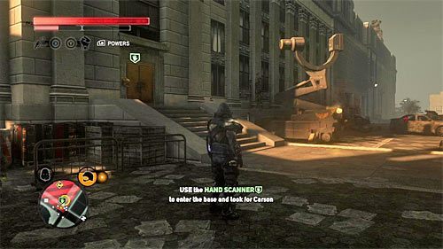 Ruszaj do lokacji [414, 279] i podobnie jak w przypadku poprzedniego celu misji nie zapomnij o zbliżeniu się do bazy wojskowej w przebraniu naukowca lub żołnierza - 29 - Lost in the System | Główny wątek fabularny Prototype 2 - Prototype 2 - poradnik do gry