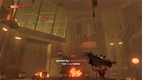 Zaczekaj aż Heller pozbiera się z ziemi, podejdź do oznaczonego przez grę stołu i podnieś go (przycisk B) - 2 - Resurrection | Główny wątek fabularny Prototype 2 - Prototype 2 - poradnik do gry