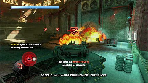 Wymierz z jeden z trzech stojących po prawej stronie czołgów i rozpocznij ostrzał, używając przycisków LB i RB - 5 - Operation - Keyhole | Misje Blacknet w Prototype 2 - Prototype 2 - poradnik do gry