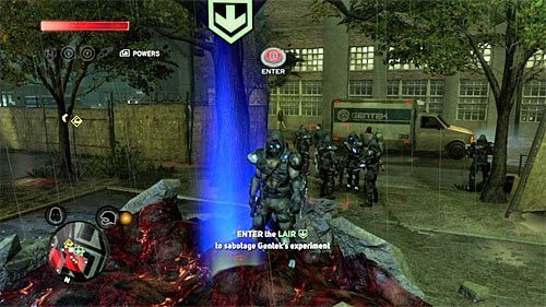 Twój nowy cel podróży to lokacja [110, 1213] i jest to świecący się okrąg na dachu budynku - 2 - Operation - Black Tulip | Misje Blacknet w Prototype 2 - Prototype 2 - poradnik do gry