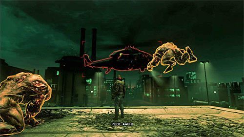 Namierz śmigłowiec przytrzymując lewy trigger i następnie wciśnij prawą gałkę analogową żeby wydać podległym brawlerom rozkaz do ataku - 20 - Alpha Wolf | Główny wątek fabularny Prototype 2 - Prototype 2 - poradnik do gry