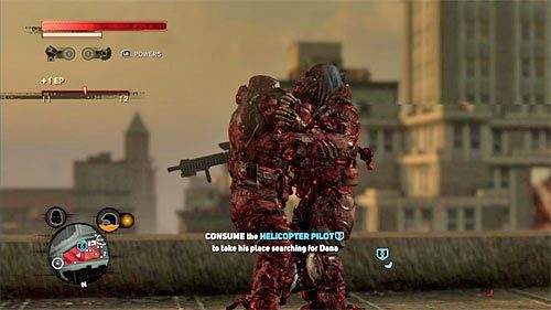 Poszukiwana osoba przebywa na dachu niedaleko lądowiska w lokacji [922, 1273] i zdecydowanie polecam zbliżyć się do niej w przebraniu naukowca lub żołnierza - 22 - The Descent | Główny wątek fabularny Prototype 2 - Prototype 2 - poradnik do gry