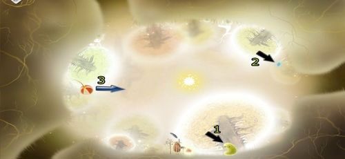 Kliknijmy teraz stworka (1) kilkakrotnie, by zdobyć [KARTA nr 89] - Etap szósty - symbole żywiołów (1) | Opis przejścia - Botanicula - Botanicula - poradnik do gry