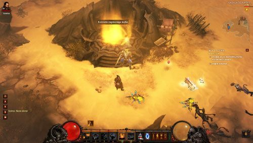 Krocząc po Kąsających piaskach możesz natrafić na portal prowadzący do Komnaty zaginionego bożka - Posążek Rygnara | Wydarzenia - Akt 2 | Solucja Diablo III - Diablo III 2.0 - poradnik do gry