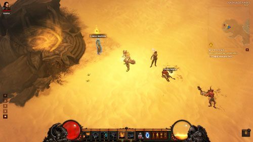 Przemierzając Kąsające piaski możesz spotkać Łowcę skarbów stojącego przy portalu - Niszczejąca krypta | Wydarzenia - Akt 2 | Solucja Diablo III - Diablo III 2.0 - poradnik do gry