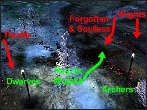 Uważaj na tyły - na północy pojawi się 18 Thralli - Misja 23 - Fall Of The Crown - Myth III: Era Wilka - poradnik do gry