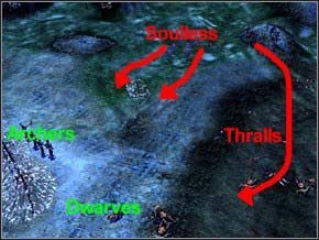 Pojawi się tam patrol wroga - 4 zapomnianych i 3 Soullessy - Misja 23 - Fall Of The Crown - Myth III: Era Wilka - poradnik do gry