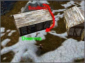 Trójka Soullessów zejdzie ze swego posterunku i będzie próbowała ominąć domek, przez co skróci swój zasięg, a wtedy krasnoludy bez trudu ich zniszczą - Misja 16 - Refugees - Myth III: Era Wilka - poradnik do gry