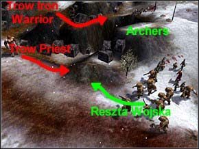 Na jednej z górskich przejść zobaczysz ośmiu ogrów, a za nimi Priesta - Misja 15 - Rebellion - Myth III: Era Wilka - poradnik do gry