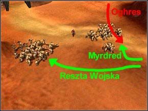Idąc wzdłuż krawędzi mapy natkniesz się na kolejną grupę, która obchodzi wzgórze po prawej - przejmij ją, uważają na Trowy - Misja 14 - Bonds Of The Oghre - Myth III: Era Wilka - poradnik do gry