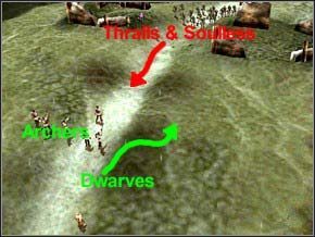 Na drodze stanie kolejna arami wroga - 4 Soullessy i 20 Thralli - Misja 13 - Rod Of The Callieach - Myth III: Era Wilka - poradnik do gry