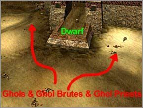 Będą oni mieli dożo do zrobienia, gdyż zaatakuje cię grupa trzynastu większych Gholi - Misja 9 - The Gates Of Myrgard - Myth III: Era Wilka - poradnik do gry