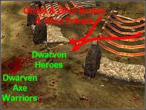 Pierwsze co zrób, to jak najszybciej wydaj rozkaz obu grupom krasnoludów cofnąć się do bramy - Misja 9 - The Gates Of Myrgard - Myth III: Era Wilka - poradnik do gry