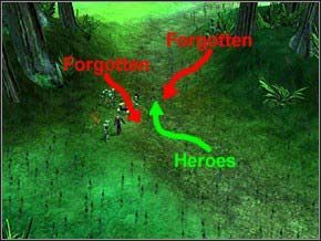 Dwie grupy zapomnianych cię zaatakują, po czterech wrogów każda - Misja 6 - The Forgotten Lands - Myth III: Era Wilka - poradnik do gry