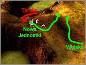 Idź do reszty wojsk, łapiąc po drodze oddział Thralli (7 sztuk), który wyjdzie z wody - niech mag się nimi zajmie - Misja 5 - Flight From The Dark - Myth III: Era Wilka - poradnik do gry