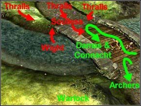 Postaw maga na szczycie wzgórza, razem z Heron Gurdami - Misja 3 - Journey To Llancarfan - Myth III: Era Wilka - poradnik do gry