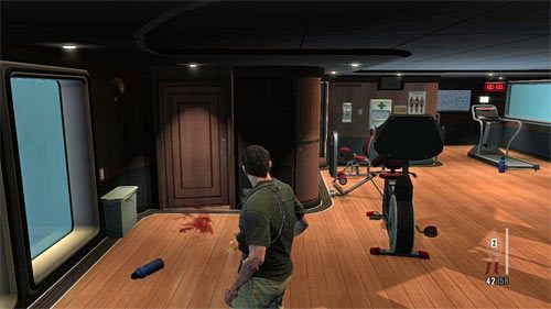 Dopiero teraz wejdź do pomieszczenia przypominającego siłownię - Eksploracja głównego pokładu jachtu | Rozdział XI | Solucja Max Payne 3 - Max Payne 3 - poradnik do gry