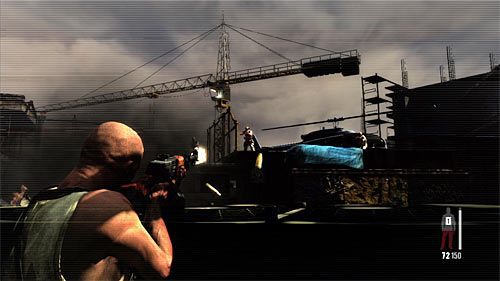 Tuż po odzyskaniu kontroli nad Maxem przystąp do atakowania przeciwników rozstawionych wokół lądowiska - Ucieczka z hotelu | Rozdział XII | Solucja Max Payne 3 - Max Payne 3 - poradnik do gry