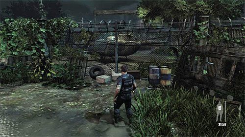 Ruszaj prosto, przy czym zatrzymaj się w pokazanym na powyższym screenie miejscu - Dotarcie do głównej części obozu | Rozdział V | Solucja Max Payne 3 - Max Payne 3 - poradnik do gry