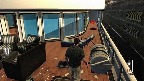 SEKRET 5 [Złota broń - Karabin Super Sport 2/3]: Sekret odnajdziesz na jednym z niższych pokładów jachtu - Ślady i złote bronie - Rozdział XI | Sekrety w Max Payne 3 - Max Payne 3 - poradnik do gry