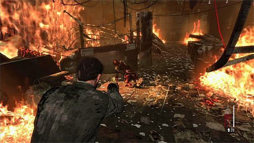Kontynuuj przemarsz przez płonący budynek - Ucieczka z płonącego budynku | Rozdział VI | Solucja Max Payne 3 - Max Payne 3 - poradnik do gry