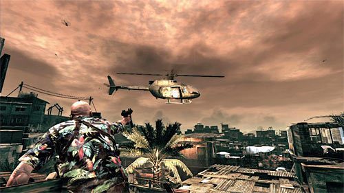 Gra wkrótce załączy cut-scenkę z udziałem wrogiego śmigłowca - Rozprawienie się ze śmigłowcem i wrogimi jednostkami | Rozdział IX - Max Payne 3 - poradnik do gry
