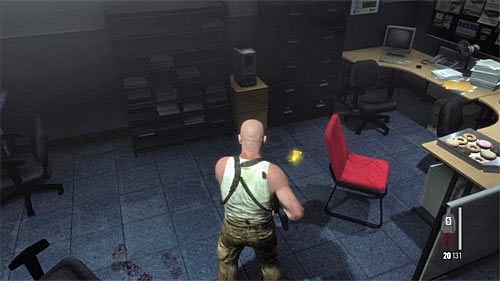 Proponuję zająć się teraz zdobyciem dwóch ostatnich sekretów tego rozdziału - Eksploracja pomieszczeń biurowych | Rozdział X | Solucja Max Payne 3 - Max Payne 3 - poradnik do gry