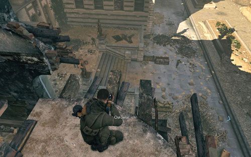 Ostatnim etapem jest oczyszczenie wejścia do budynku, w którym sam się aktualnie znajdujesz - Misja 4 - Opernplatz (2) | Opis przejścia Sniper Elite V2 - Sniper Elite V2 - poradnik do gry