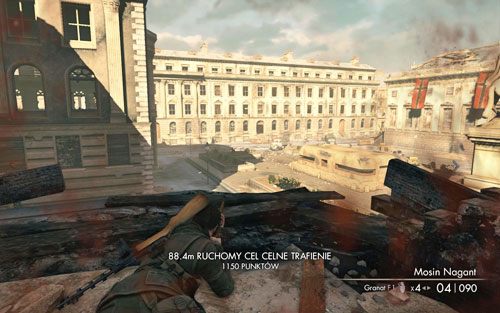 Tuż obok pozycji strzeleckiej znajdziesz skrzynię z amunicją - Misja 4 - Opernplatz (2) | Opis przejścia Sniper Elite V2 - Sniper Elite V2 - poradnik do gry