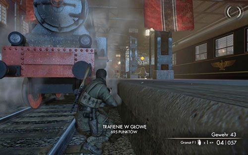 Zeskocz z peronu na toru w momencie rozlegania się zagłuszającego dźwięku - DLC - Zamach na Fuhrera | Opis przejścia Sniper Elite V2 - Sniper Elite V2 - poradnik do gry