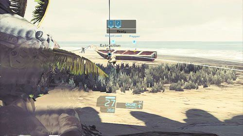 Nasz punkt ewakuacyjny broniony jest przez trójkę najemników, których najlepiej pozbyć się synchronicznym strzałem - Misja 3 Noble Tempest (3) | Opis przejścia Ghost Recon - Future Soldier - Tom Clancys Ghost Recon: Future Soldier - poradnik do gry