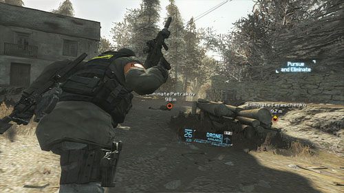 Na start eliminujemy szybko dwóch pozostawionych w tyle żołnierzy i sprintem biegniemy za celami - Misja 12 Shattered Mountain (2) | Opis przejścia Ghost Recon - Future Soldier - Tom Clancys Ghost Recon: Future Soldier - poradnik do gry