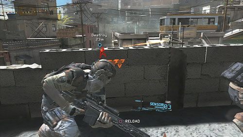 Po krótkim starciu oglądamy jak nasz VIP ratuje się ucieczką i stajemy do walki z pojazdem uzbrojonym w działko - Misja 1 Nimble Guardian | Wyzwania w Ghost Recon - Future Soldier - Tom Clancys Ghost Recon: Future Soldier - poradnik do gry