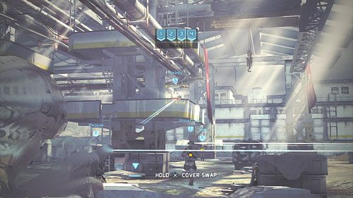 Obchodząc teren lewą stroną udajemy się na tyły w pobliże wieży z najemnikiem - Misja 3 Noble Tempest (1) | Wyzwania w Ghost Recon - Future Soldier - Tom Clancys Ghost Recon: Future Soldier - poradnik do gry
