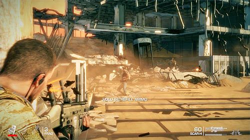Ruszaj sprintem w stronę niewielkiego murku zlokalizowanego po lewej stronie - Rozdział II - The Dune - Przetrzymaj ataki wroga | Opis przejścia - Spec Ops: The Line - poradnik do gry